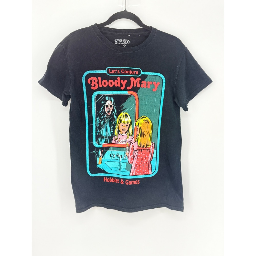 Bloody Mary Horror Graphic T-Shirt Retro Spooky Punk Womens Halloween Size S